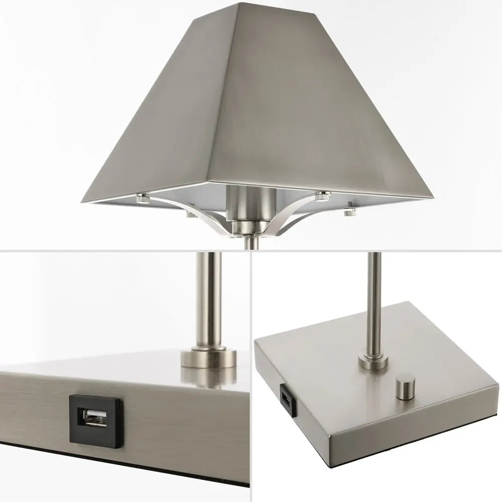 25" Nickel Table Lamp LED With Novelty Shade HomeRoots