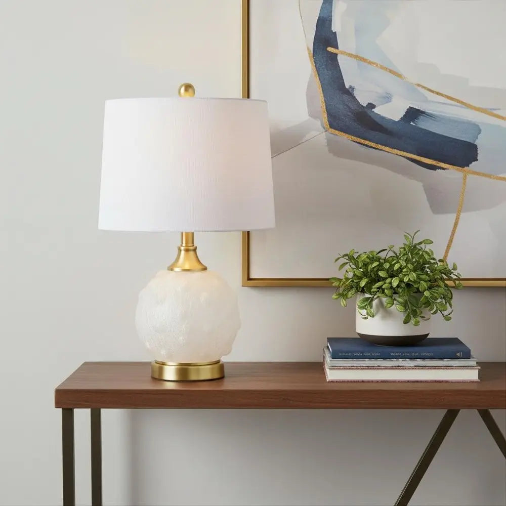 22" Gold Novelty Table Lamp LED With Globe Shade HomeRoots