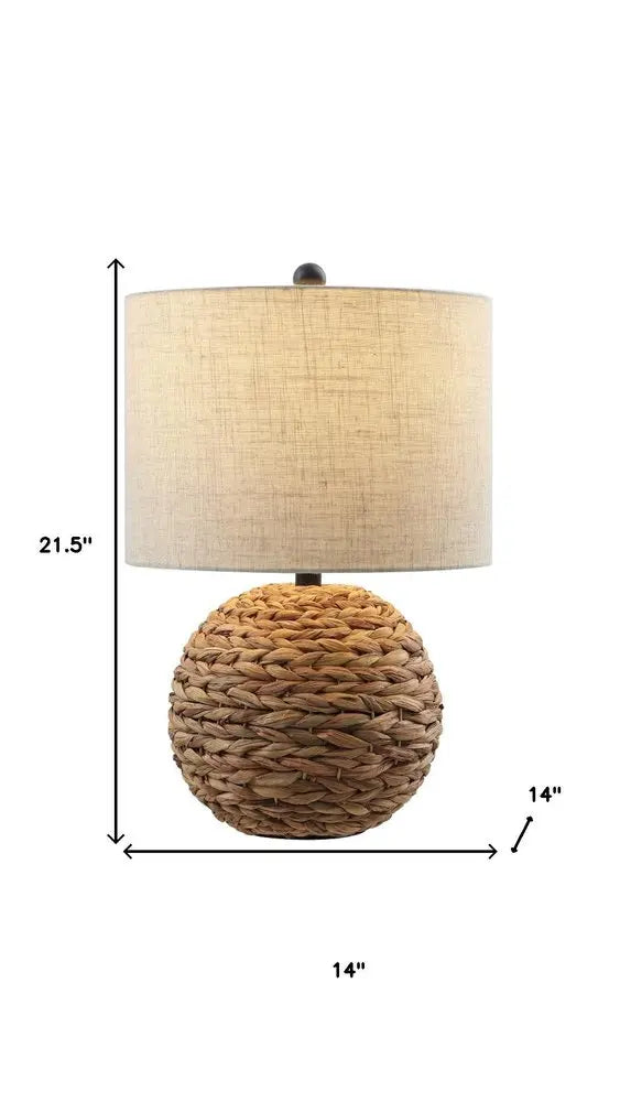 22" Clear Round Table Lamp LED With Drum Shade HomeRoots