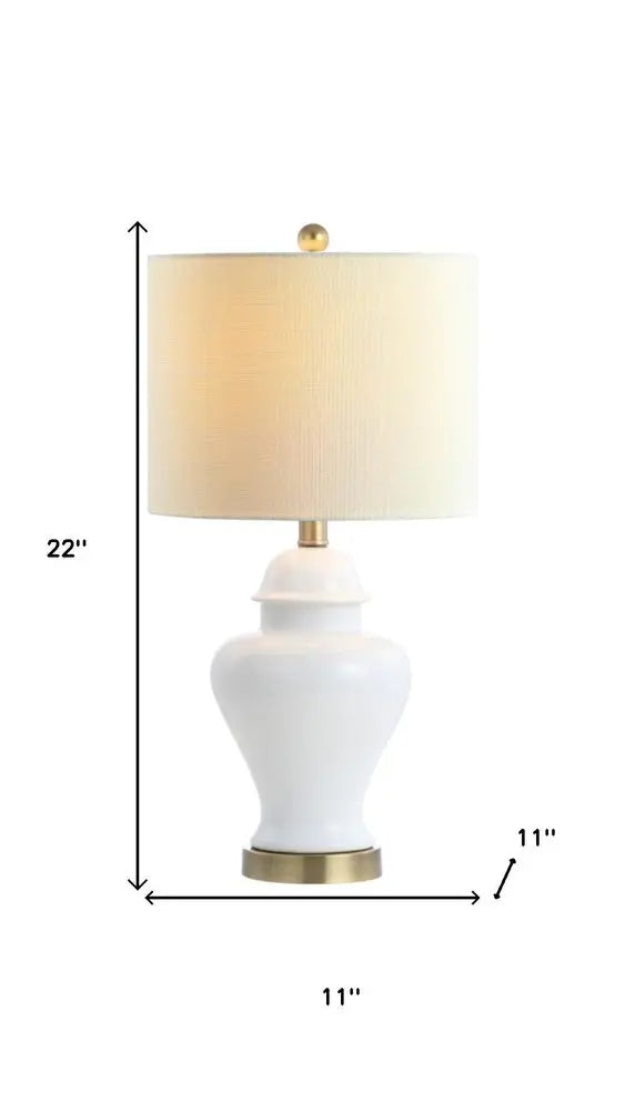 Set of Two 22" Gold Urn Table Lamps LED With Drum Shades HomeRoots