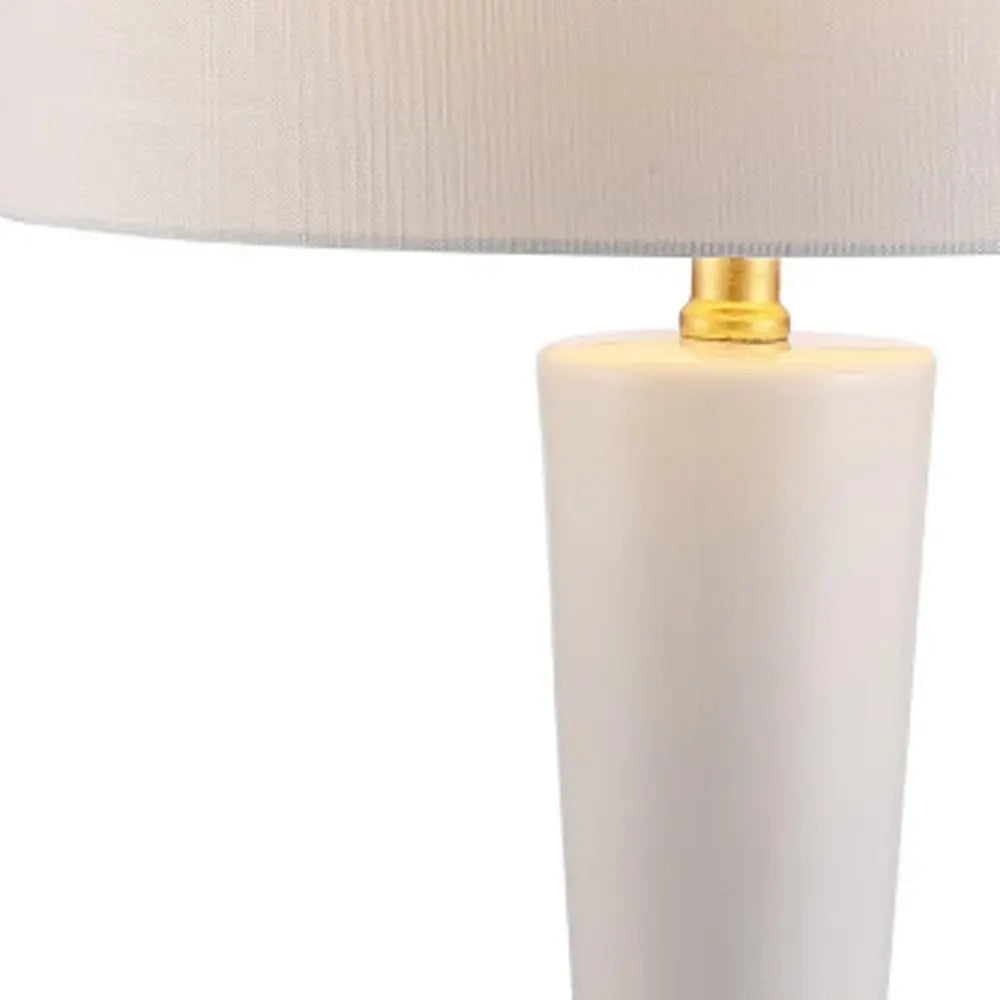 27" Gold Geometric Table Lamp LED With Drum Shade HomeRoots