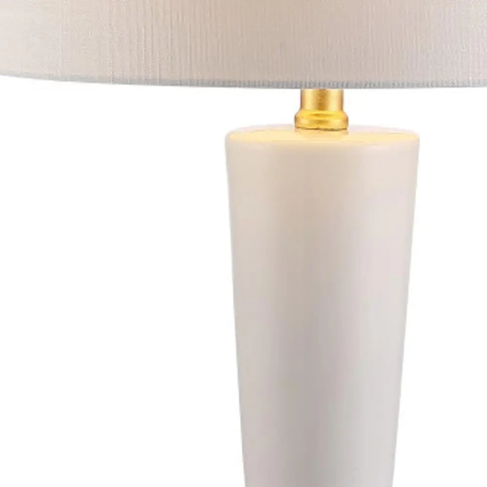 27" Gold Geometric Table Lamp LED With Drum Shade HomeRoots