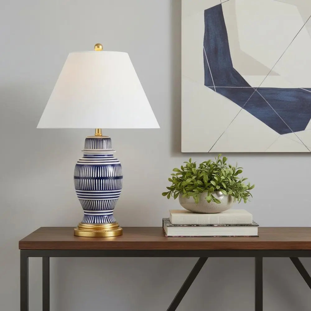 27" Gold Novelty Table Lamp LED With Empire Shade HomeRoots