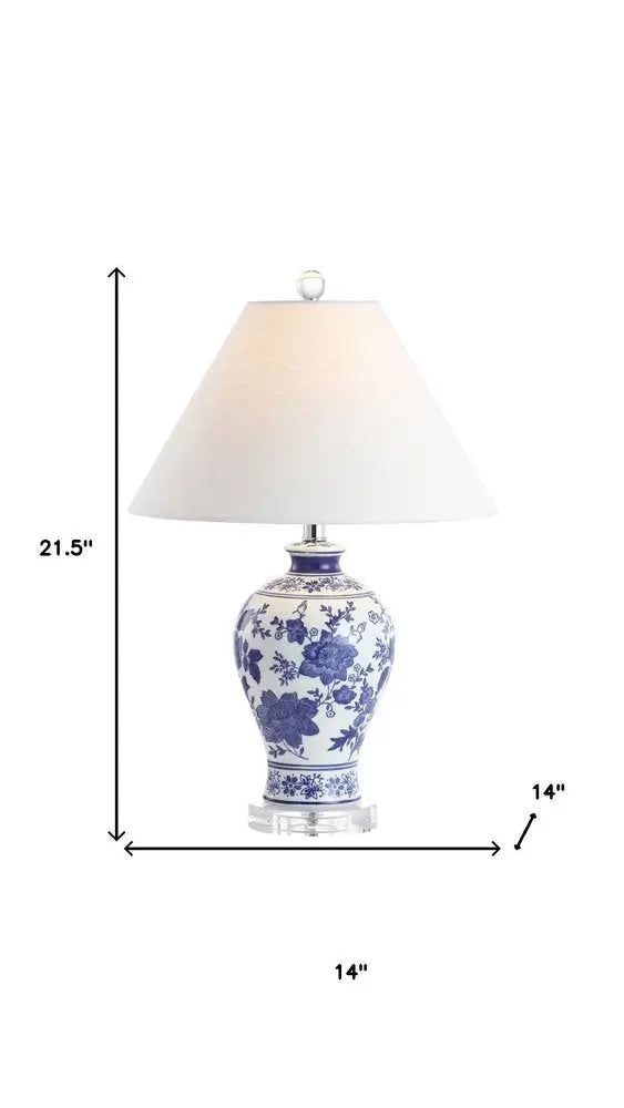 22" Clear Urn Table Lamp LED With Empire Shade HomeRoots