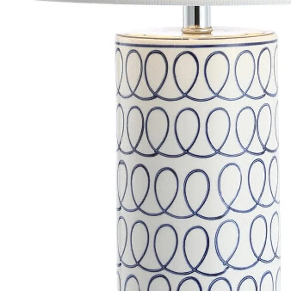 29" White Table Lamp LED With Drum Shade HomeRoots