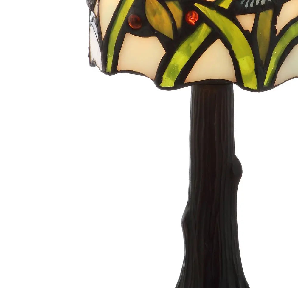 12" Bronze Novelty Tiffany Lamp LED With Bell Shade HomeRoots