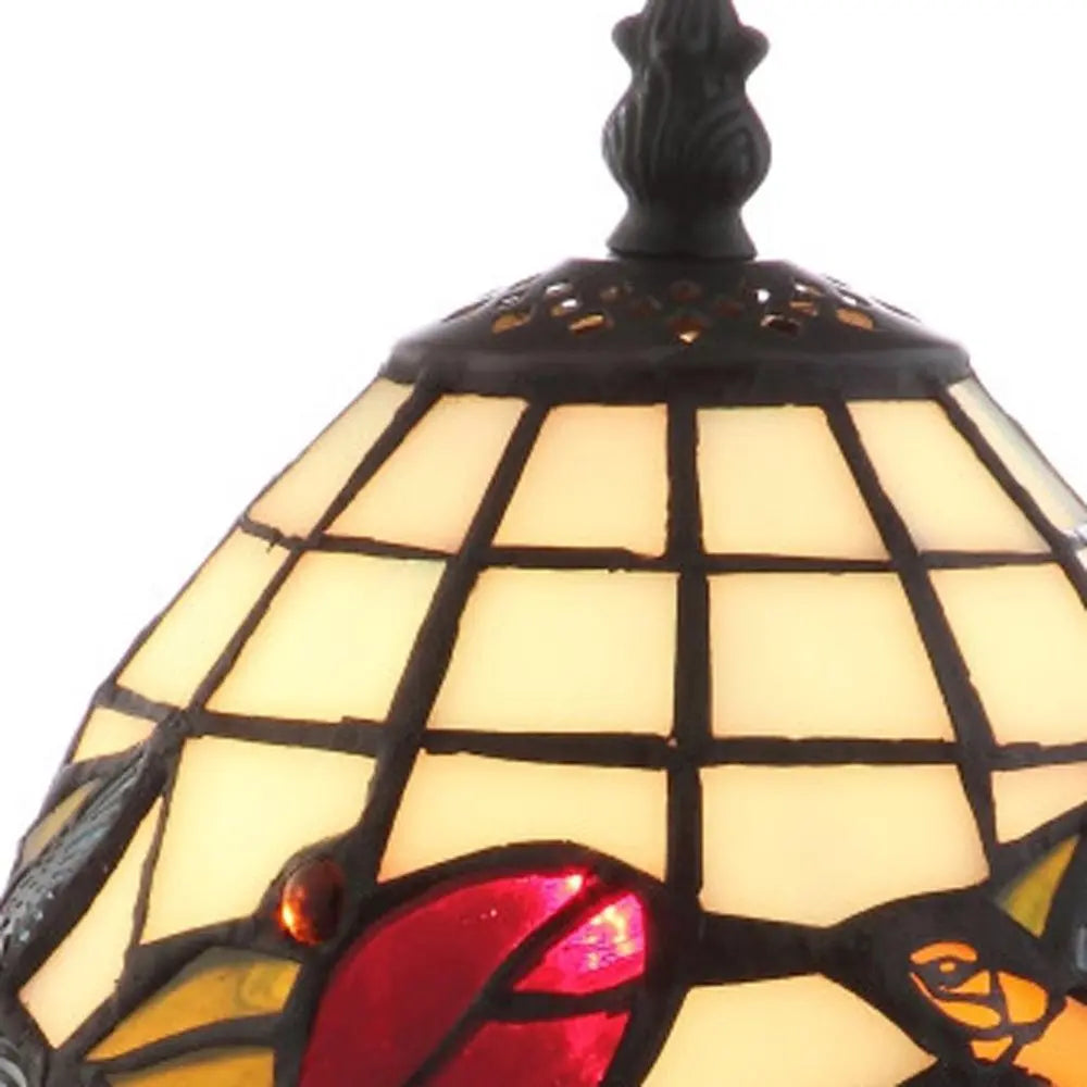 12" Bronze Novelty Tiffany Lamp LED With Bell Shade HomeRoots