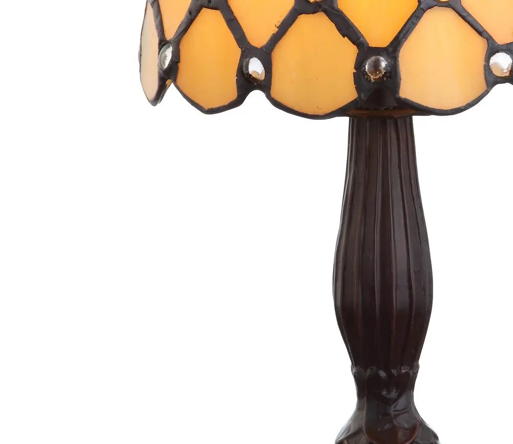 13" Bronze Novelty Tiffany Lamp LED With Bell Shade HomeRoots