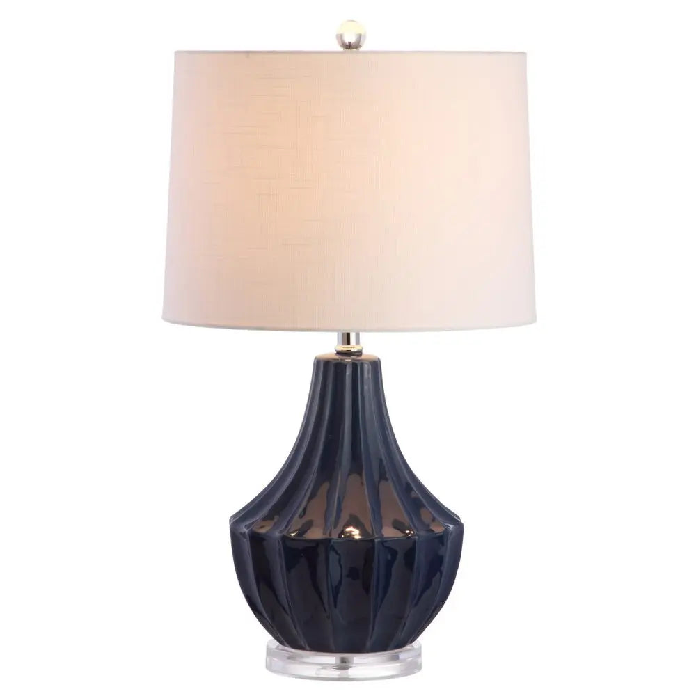 25" Clear Novelty Table Lamp LED With Drum Shade HomeRoots