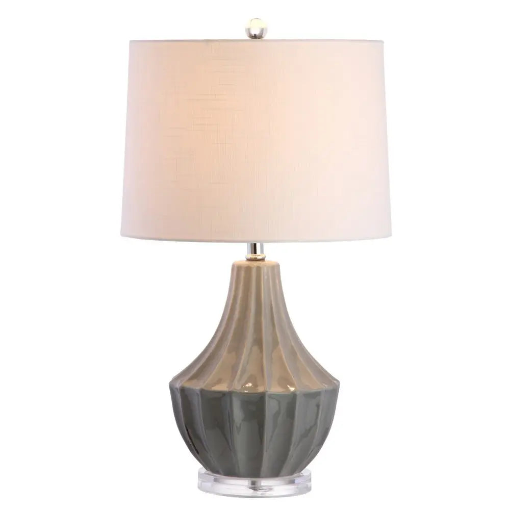 25" Clear Novelty Table Lamp LED With Drum Shade HomeRoots