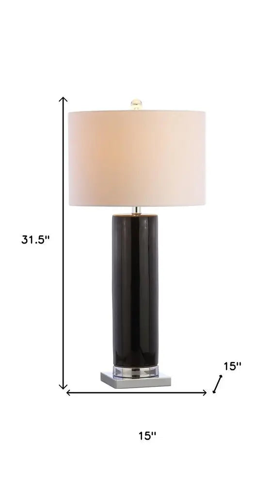 32" Silver Novelty Table Lamp LED With Drum Shade HomeRoots