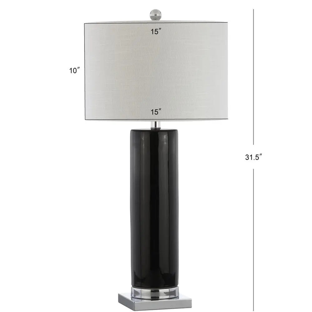 32" Silver Novelty Table Lamp LED With Drum Shade HomeRoots