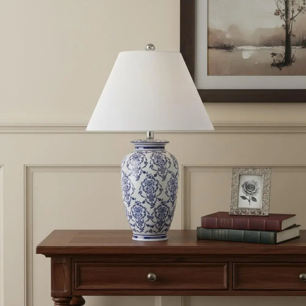 26" Blue Novelty Table Lamp LED With Globe Shade HomeRoots