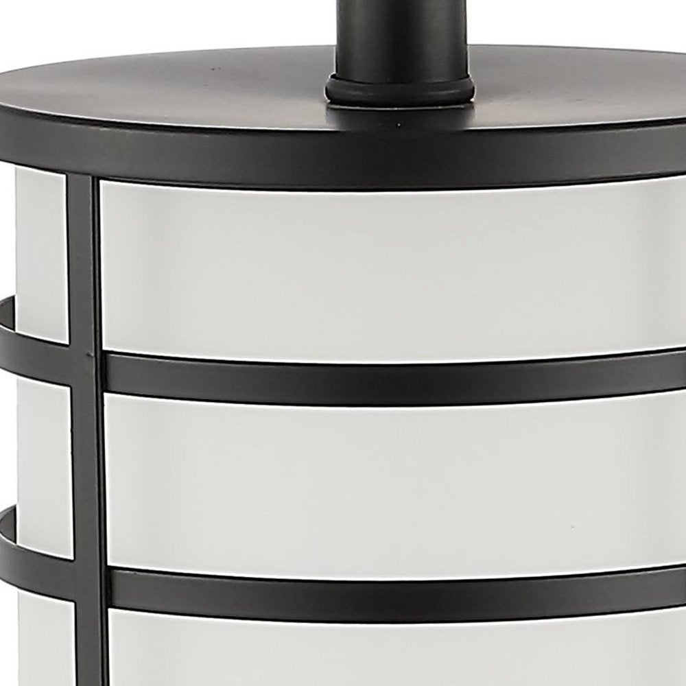 27" Black USB Table Lamp LED With Drum Shade