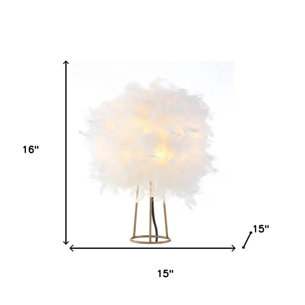 16" Gold Novelty Table Lamp LED HomeRoots