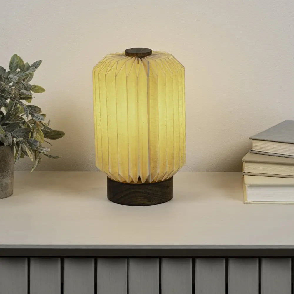 9" Natural Geometric Table Lamp LED With Cylinder Shade HomeRoots