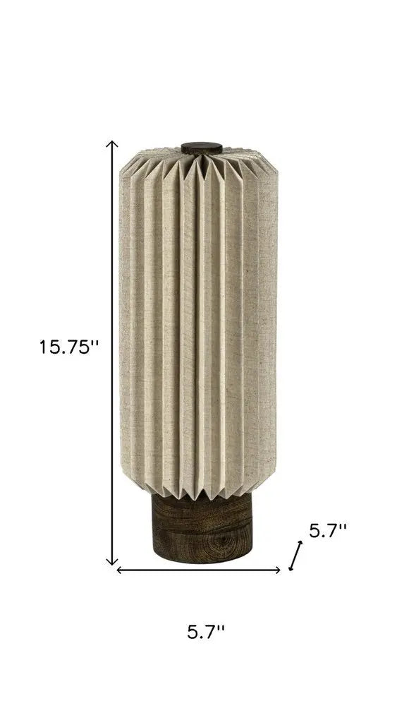 16" Natural Geometric Table Lamp LED With Cylinder Shade HomeRoots