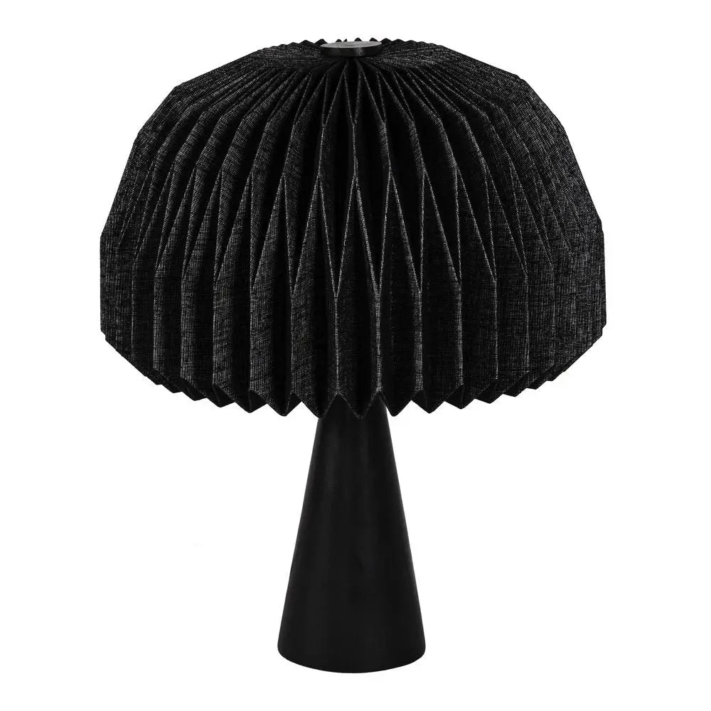 16" Black Geometric Table Lamp LED With Dome Shade HomeRoots