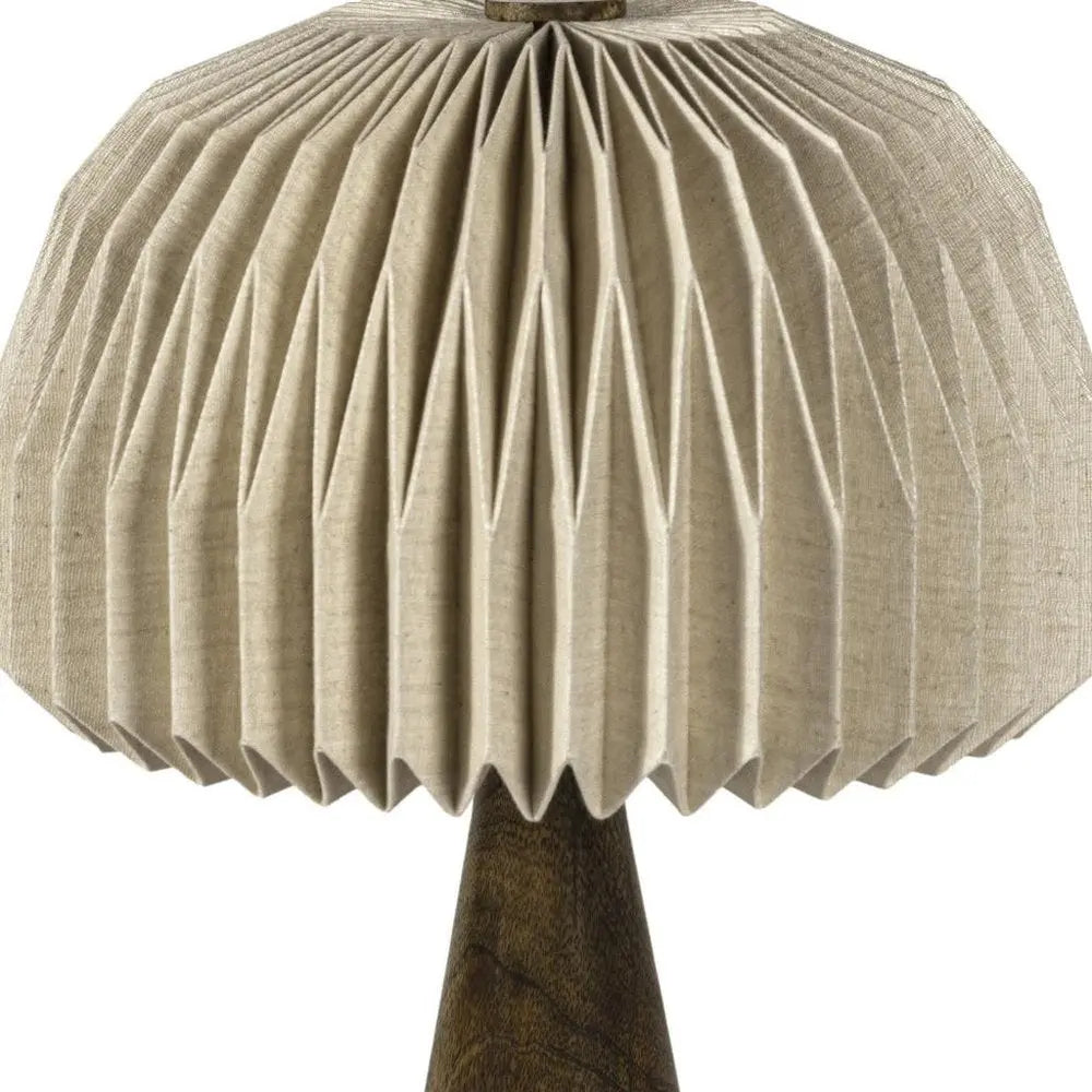 16" Natural Geometric Table Lamp LED With Dome Shade HomeRoots