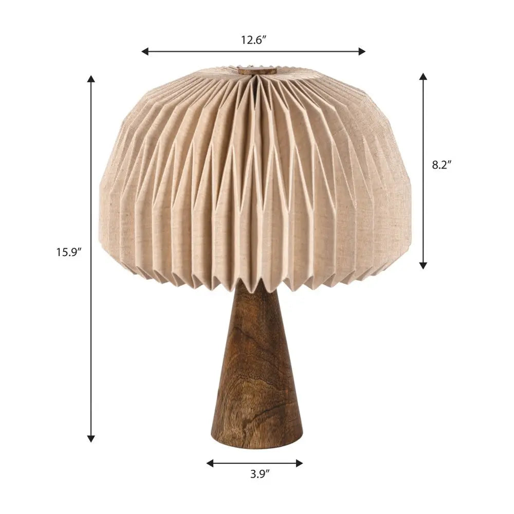16" Natural Geometric Table Lamp LED With Dome Shade HomeRoots