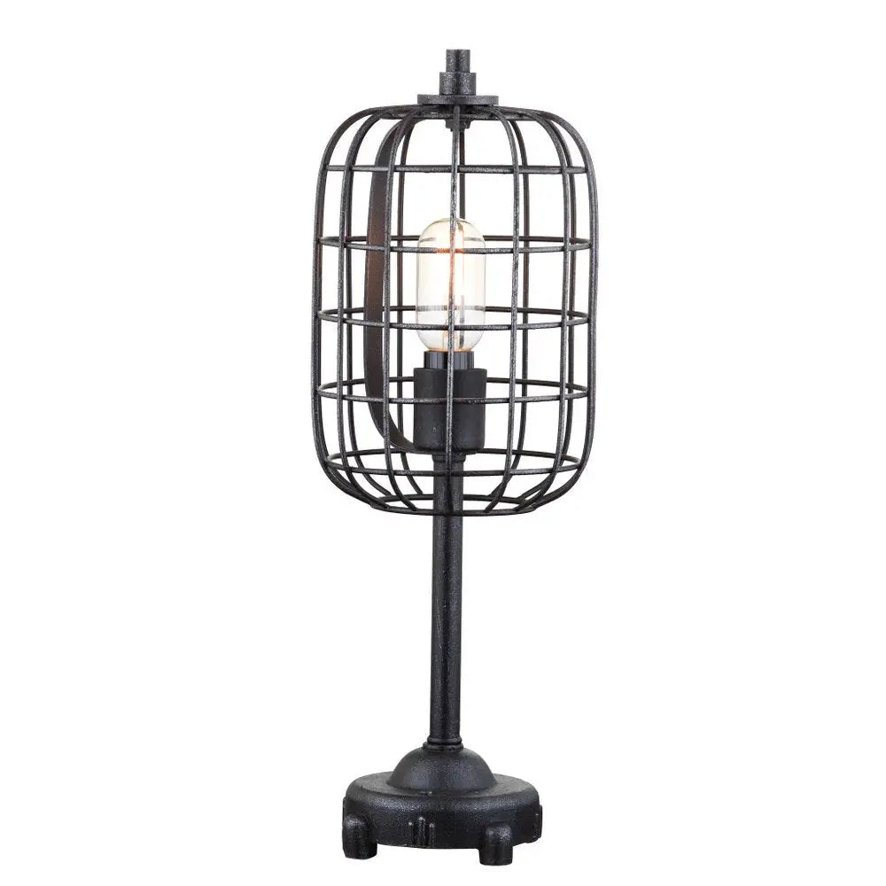20" Black Novelty Table Lamp LED With Drum Shade HomeRoots
