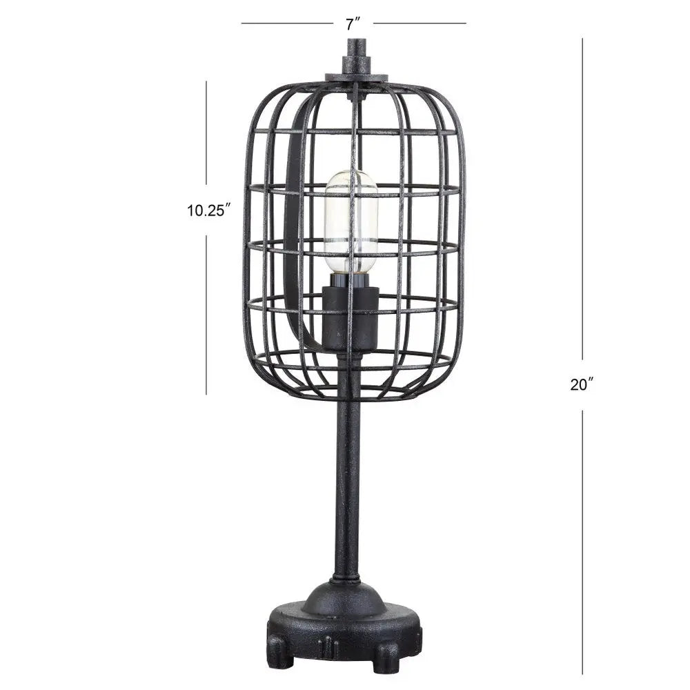 20" Black Novelty Table Lamp LED With Drum Shade HomeRoots