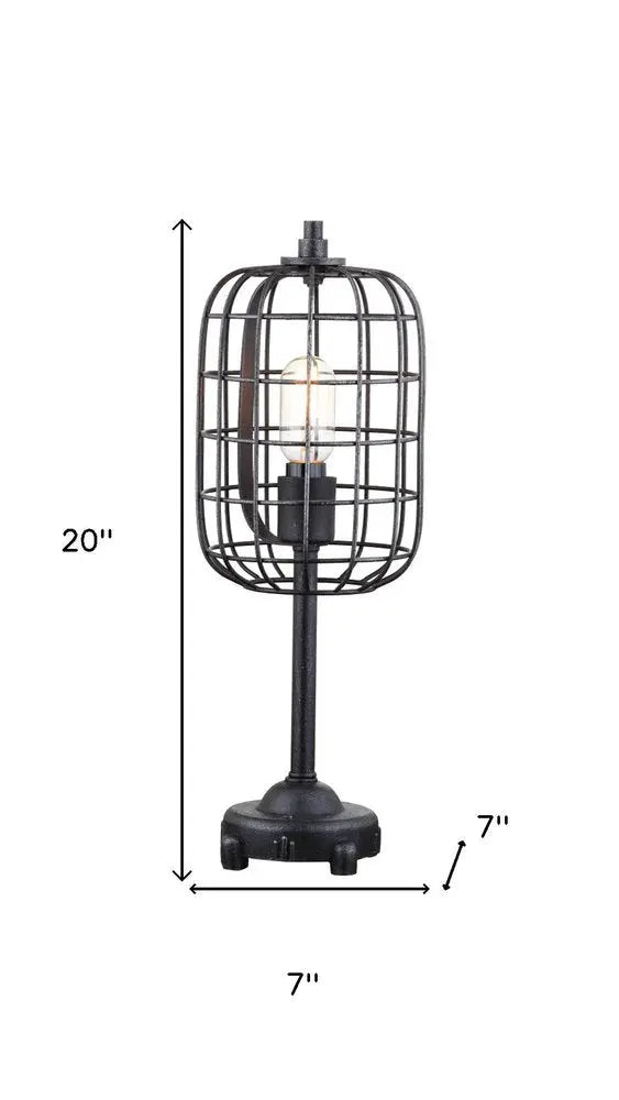20" Black Novelty Table Lamp LED With Drum Shade HomeRoots