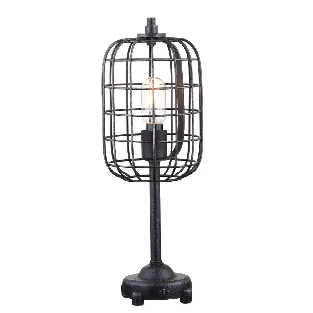 20" Black Novelty Table Lamp LED With Drum Shade HomeRoots