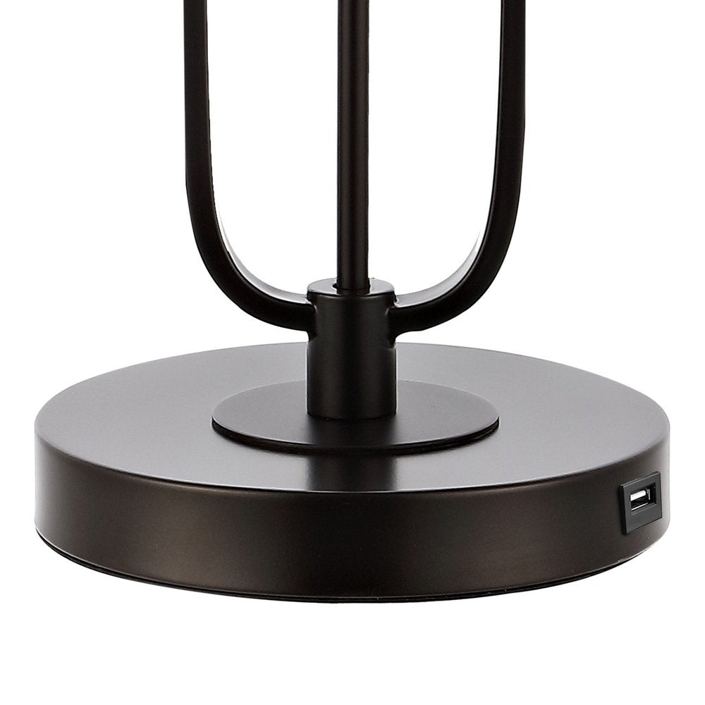 27" Antiqued Bronze Novelty Table Lamp LED With Drum Shade