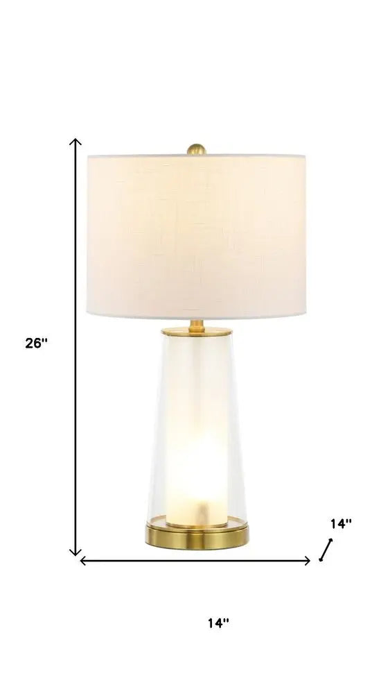 Set of Two 26" Gold Lighthouse Table Lamps LED With Drum Shades HomeRoots