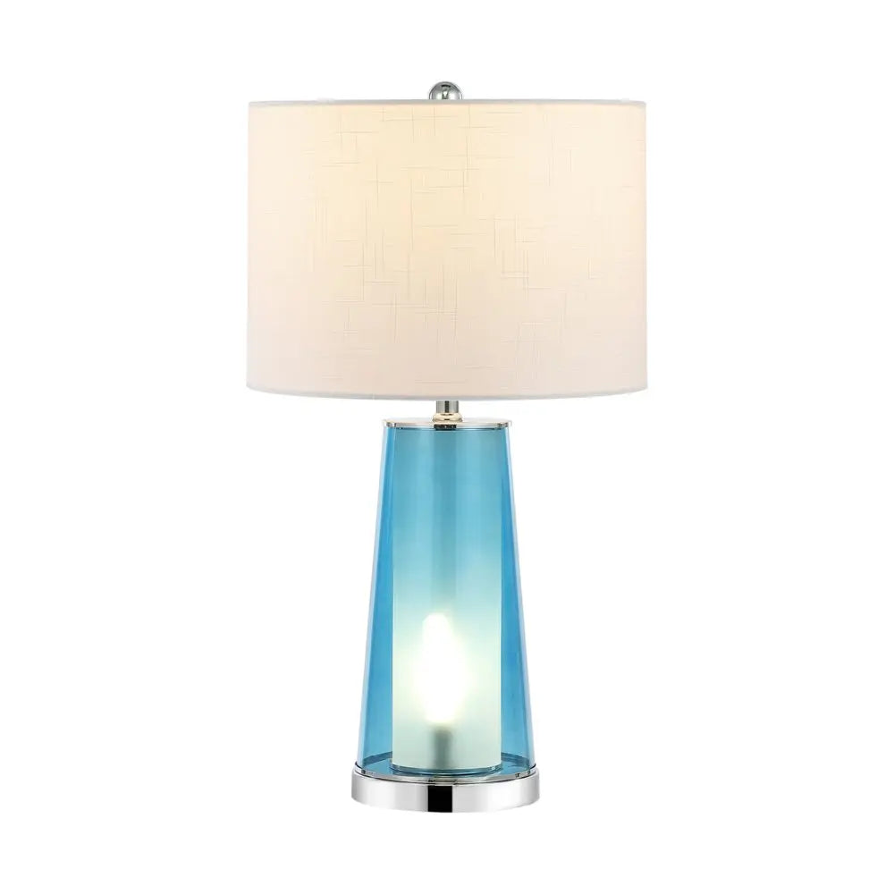 Set of Two 26" Silver Lighthouse Table Lamps LED With Drum Shades HomeRoots