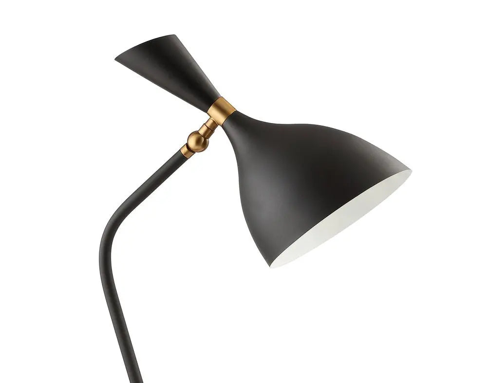 22" Black Table Lamp LED With Bell Shade HomeRoots