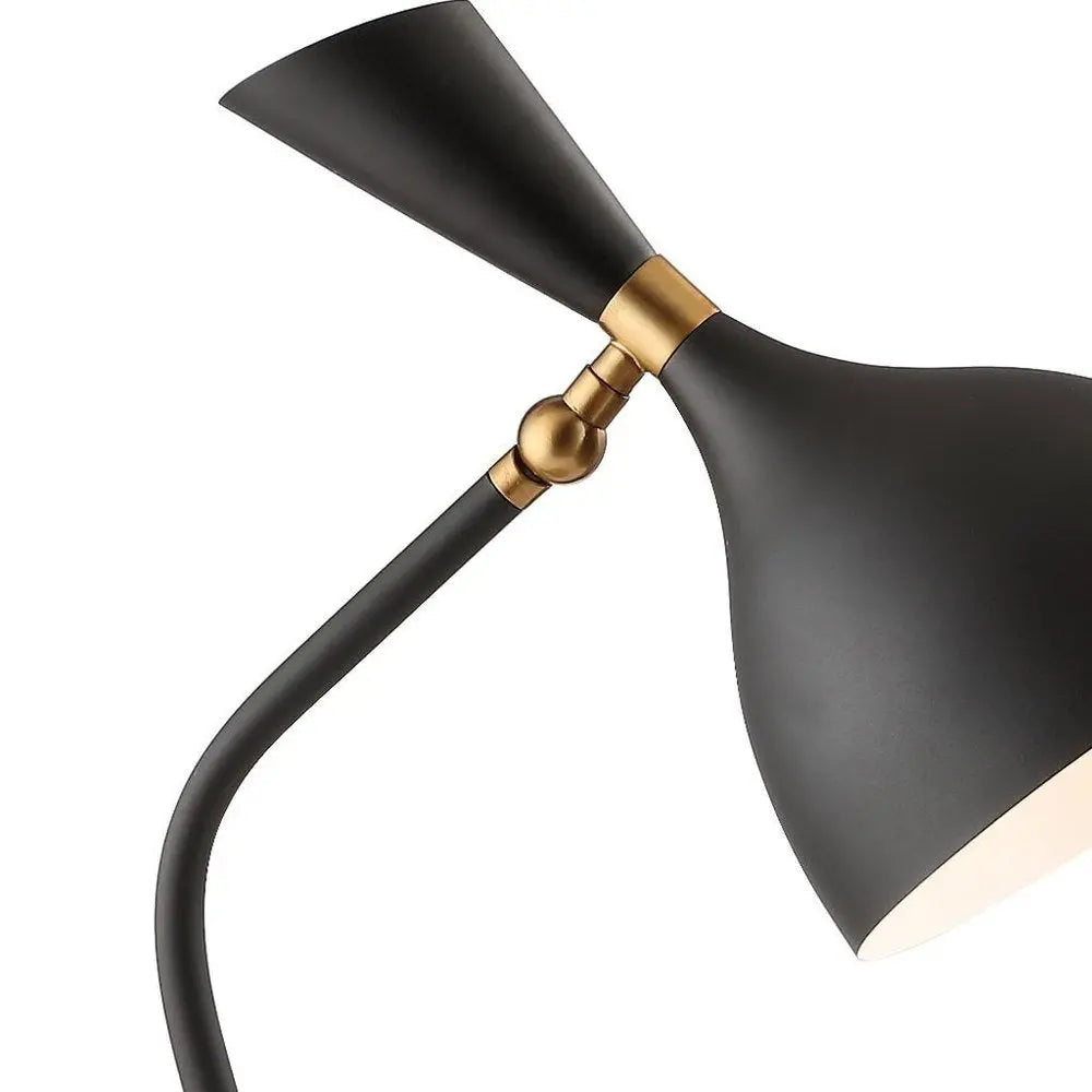 22" Black Table Lamp LED With Bell Shade HomeRoots