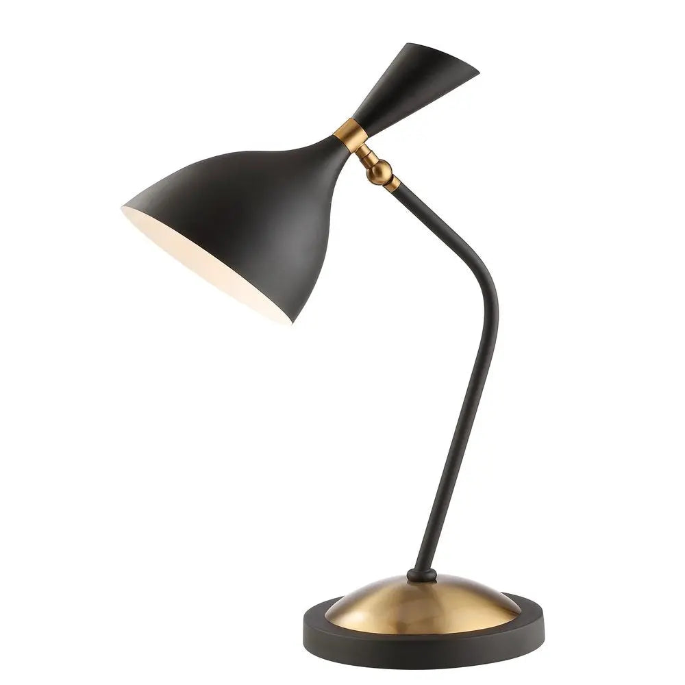 22" Black Table Lamp LED With Bell Shade HomeRoots