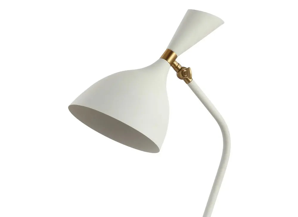 22" White Table Lamp LED With Bell Shade HomeRoots