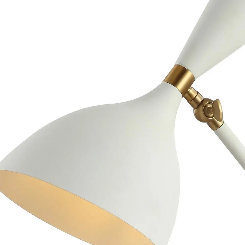22" White Table Lamp LED With Bell Shade HomeRoots