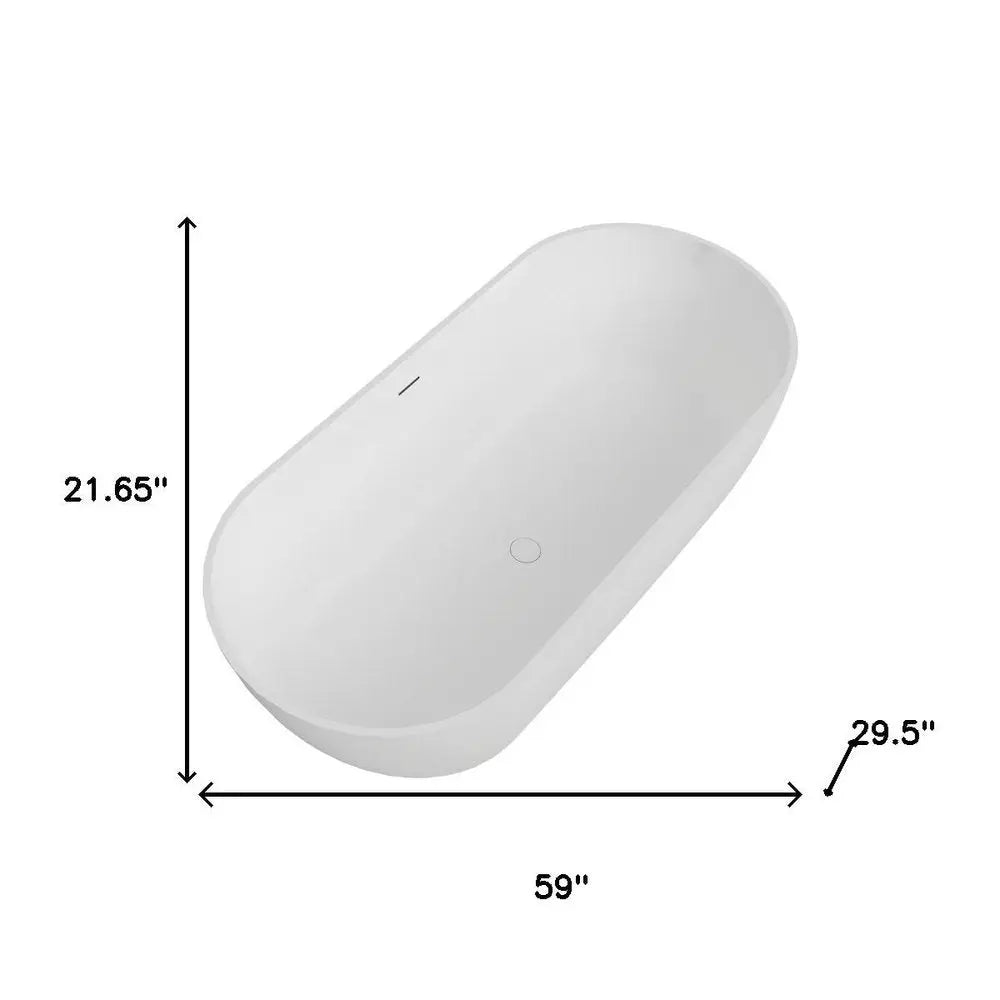 59" White Acrylic Oval Bath Tub HomeRoots