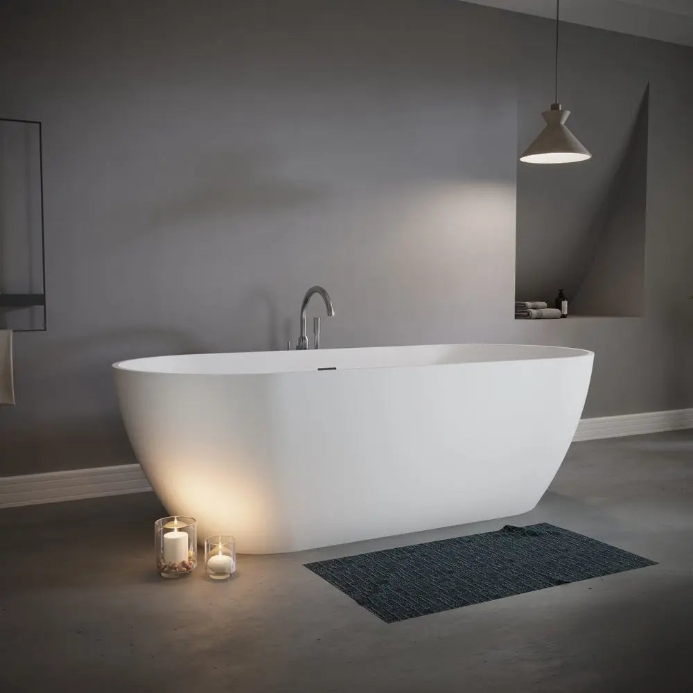 59" White Acrylic Oval Bath Tub HomeRoots