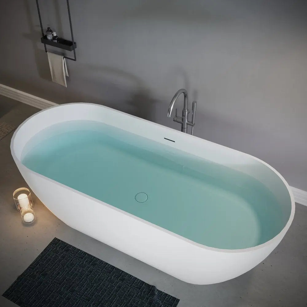 59" White Acrylic Oval Bath Tub HomeRoots