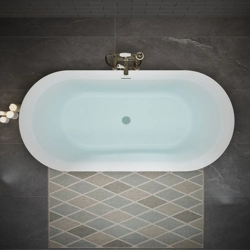 59" White Acrylic Oval Bath Tub HomeRoots