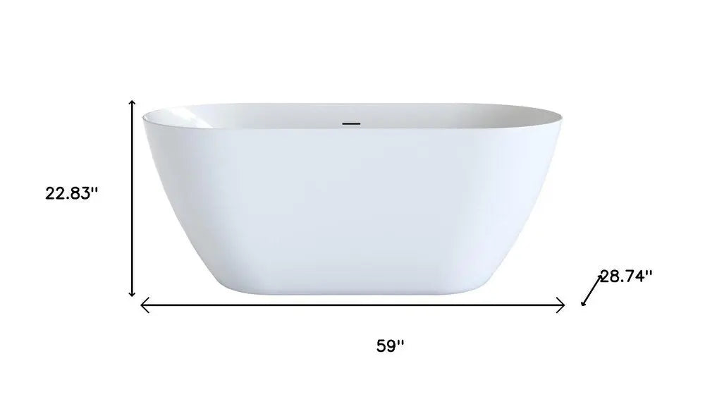 59" White Acrylic Oval Bath Tub HomeRoots