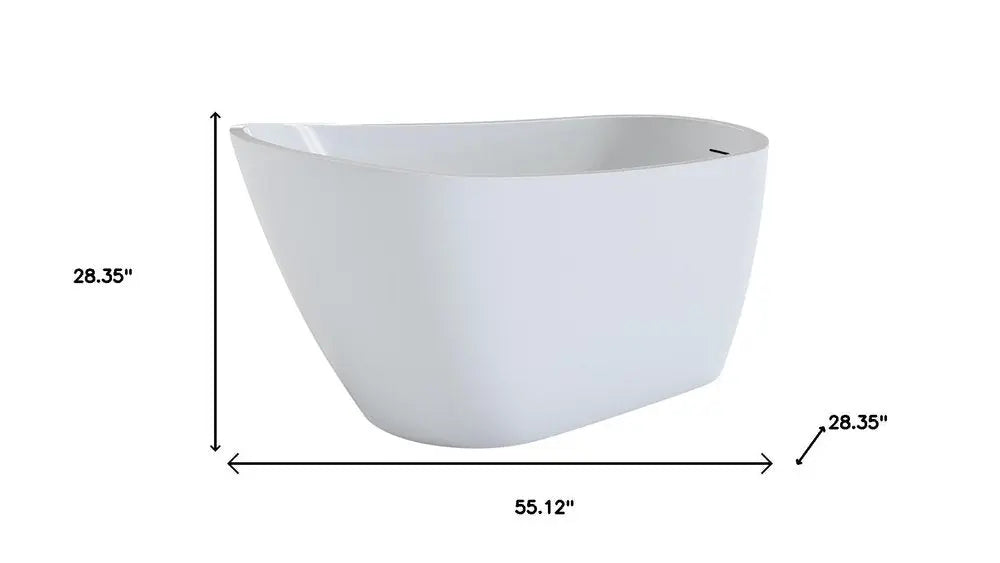 55" White Acrylic Oval Bath Tub HomeRoots