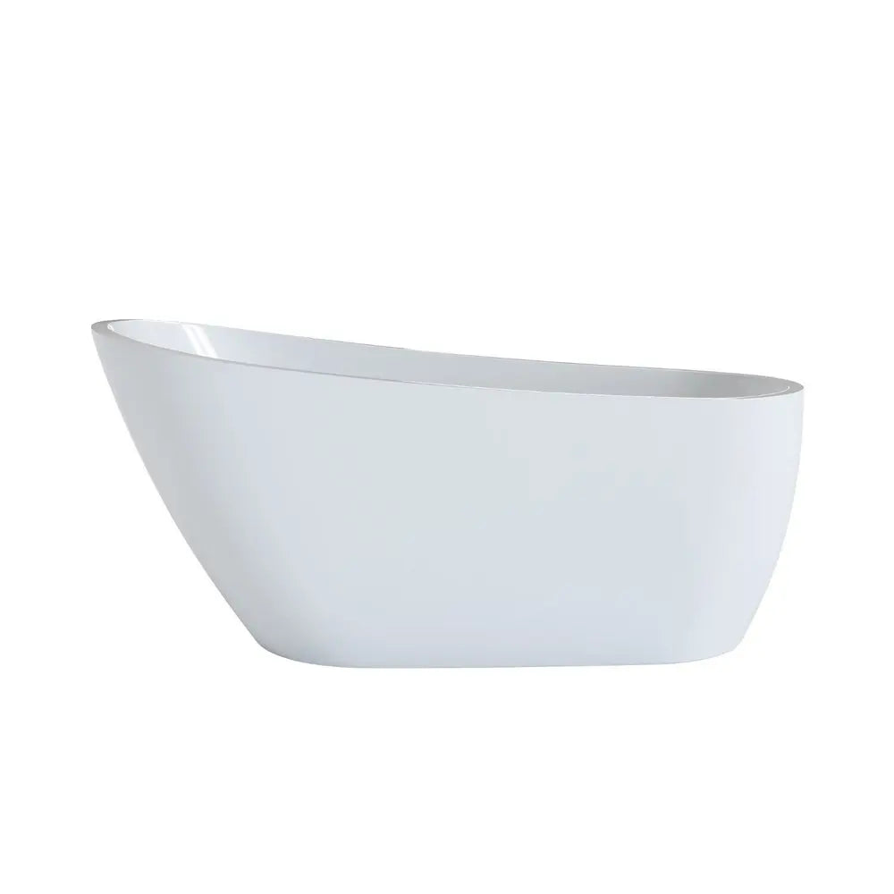 63" White Acrylic Oval Bath Tub HomeRoots