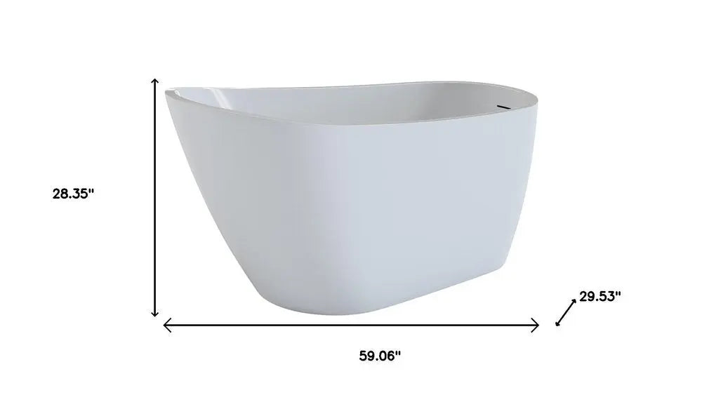 59" White Acrylic Oval Bath Tub HomeRoots