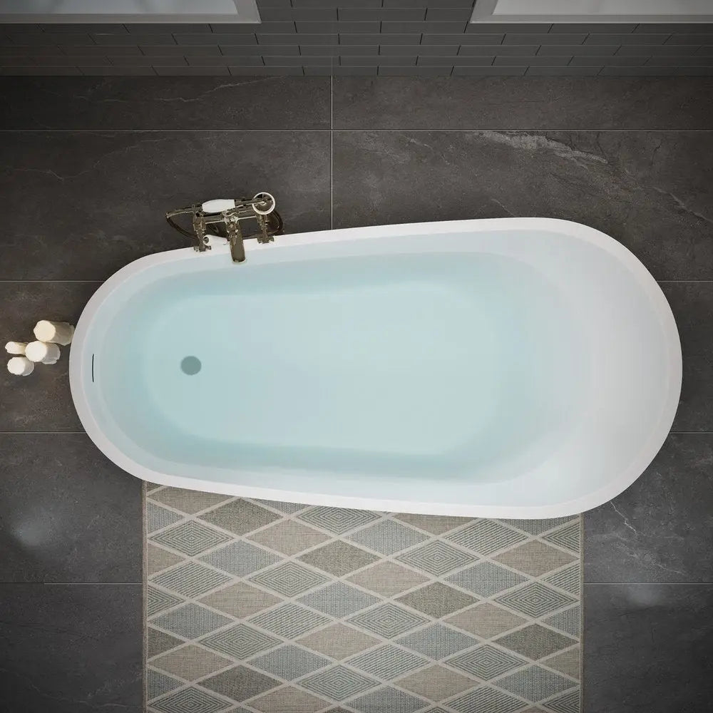 59" White Acrylic Oval Bath Tub HomeRoots