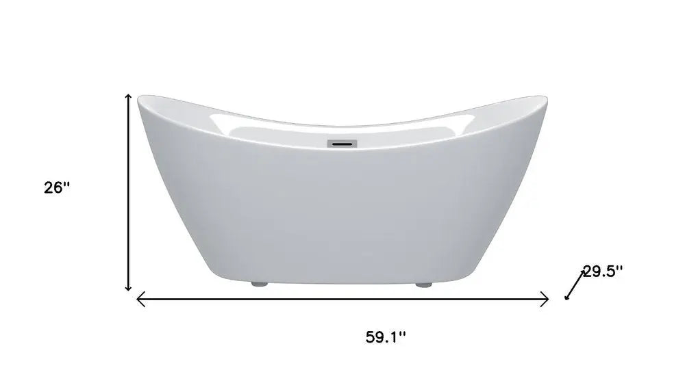 59" White Acrylic Oval Bath Tub HomeRoots