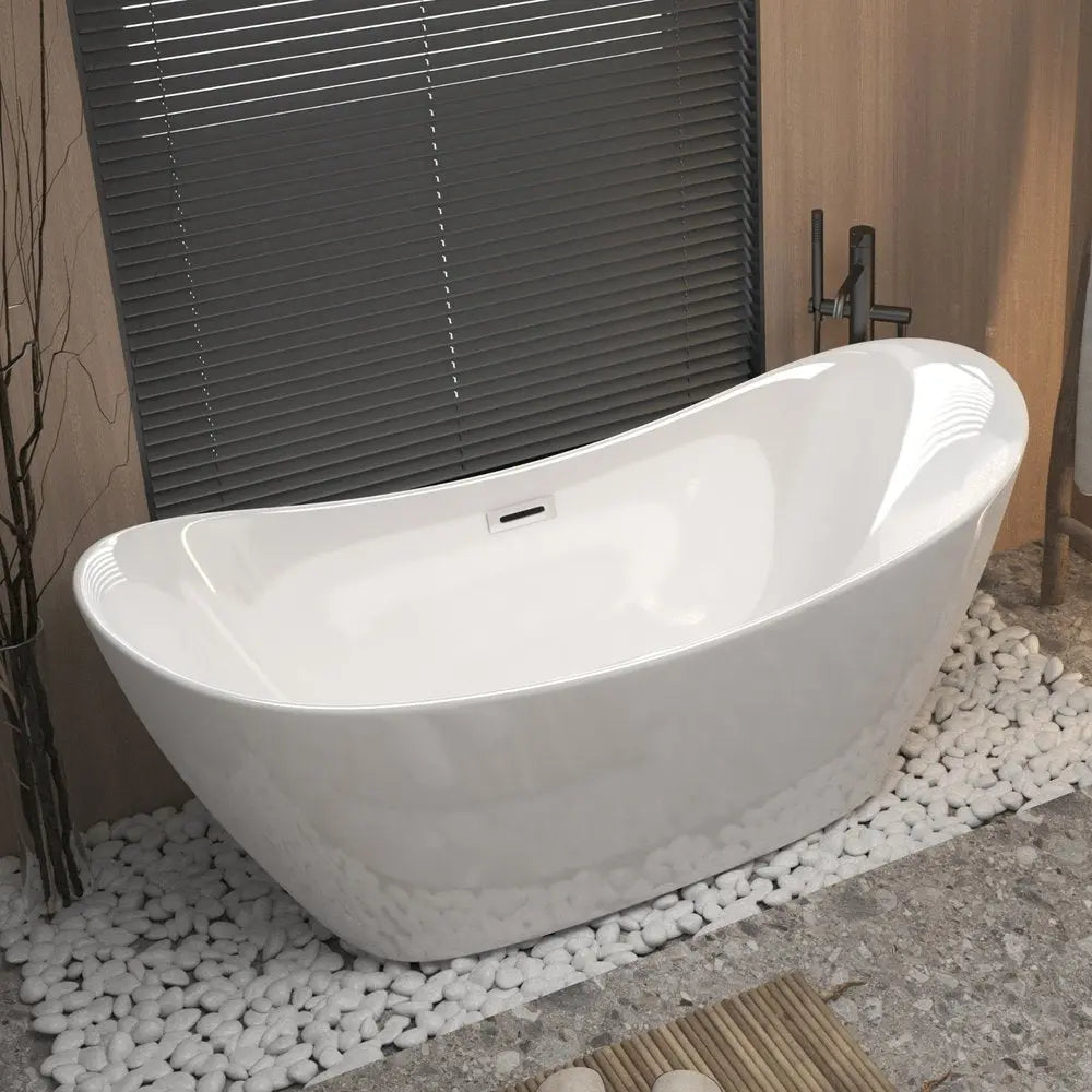 59" White Acrylic Oval Bath Tub HomeRoots