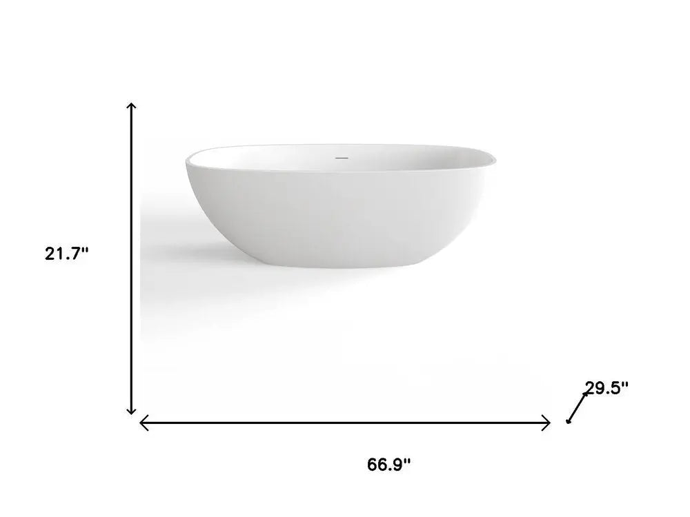 67" White Acrylic Oval Bath Tub HomeRoots