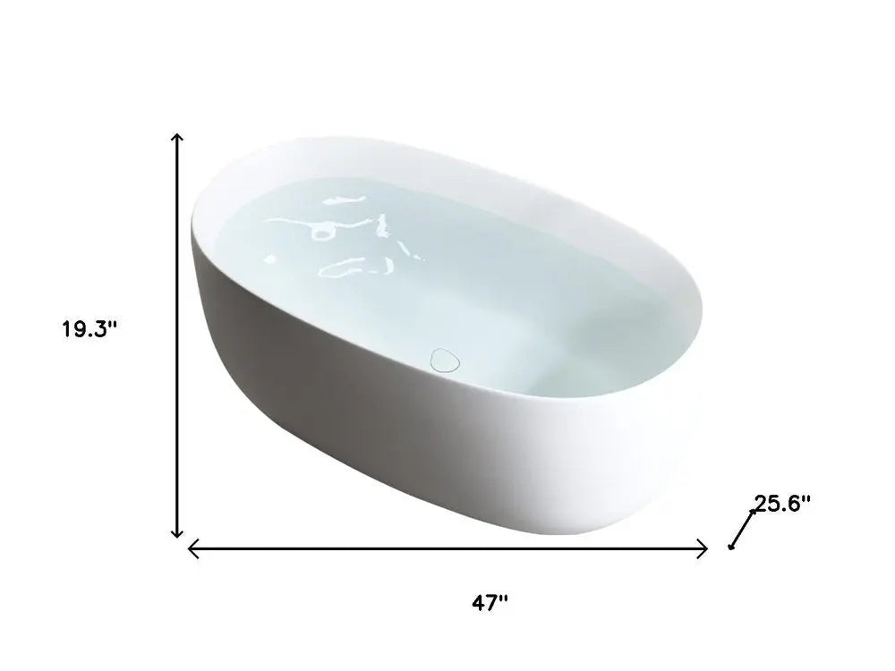 47" White Acrylic Oval Bath Tub HomeRoots