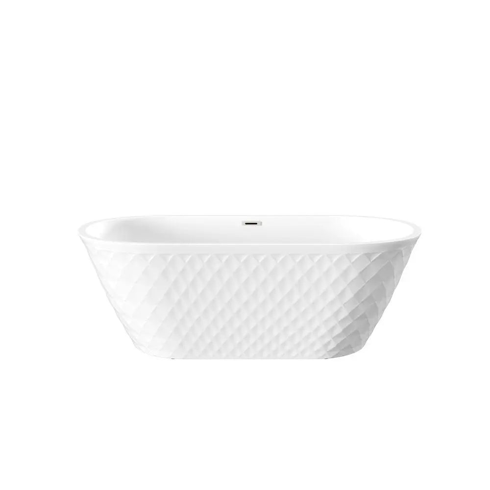 59" White Acrylic Oval Bath Tub HomeRoots